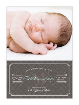 Sophisticated Storybook Photo Birth Announcement