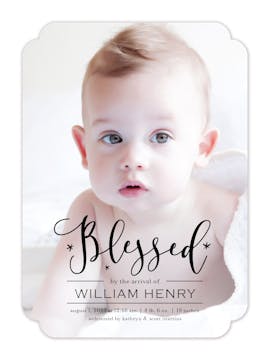 Brightly Blessed Photo Birth Announcement