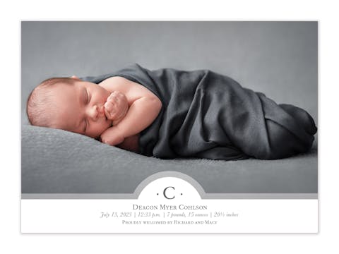 Deco Baby Photo Birth Announcement