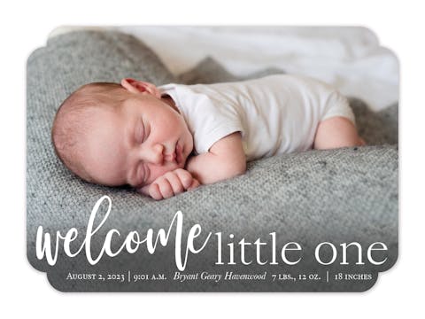 Welcome Little One Photo Birth Announcement