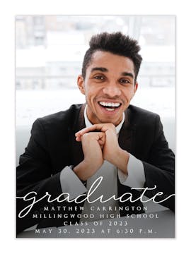 Casual Graduate Photo Card Announcement