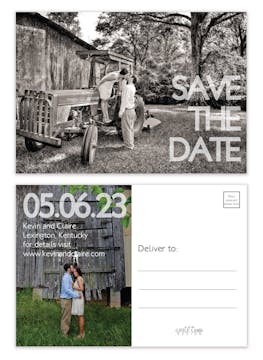 Bold Letter Love Photo Save The Date Postcard