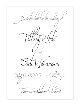 Calligraphy Save-the-Date Card 