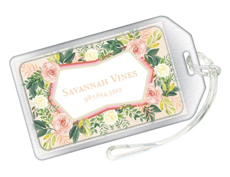 Crested Blooms Luggage Tag