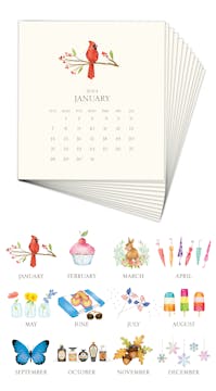 Hand-sparkled 2024 Desk Calendar Refill