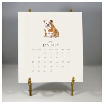 Personalized Pet Calendar 2024 Desk Calendar & Easel - Click Personalize to Choose from Many Dog & Cat Breeds