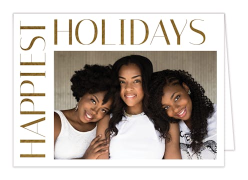 Glistening Days Happy Holidays Foil Pressed Folded Print & Apply Photo Card