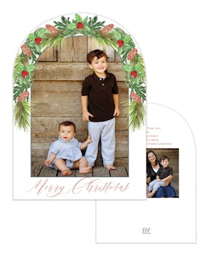 Pine Arch Shape Holiday Photo Card