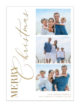 Classic Sentiment Foil Pressed Holiday Photo Card