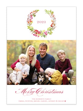 Vibrant Wreath Holiday Photo Card