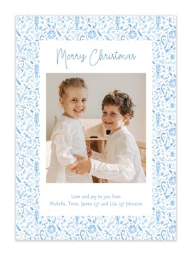 Winter Pattern (Vertical) Holiday Photo Card