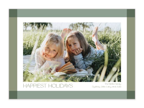 Overlapped Border (Horizontal) Holiday Photo Card