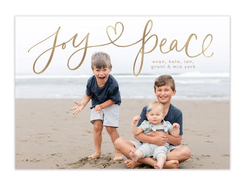 Joy Heart Peace Holiday Photo Card