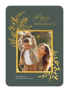 Evergreen Season Foil Pressed Holiday Photo Card