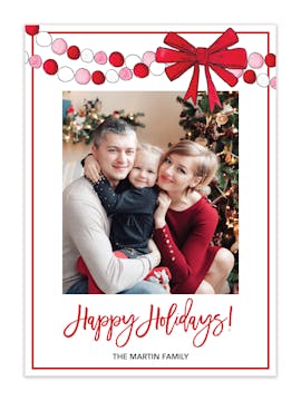 Big Red Bow Holiday Photo Card
