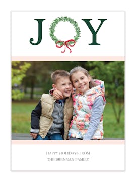Rose and Sage Plaid Holiday Photo Card