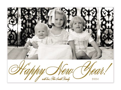 New Year Holiday Flat Photo Card