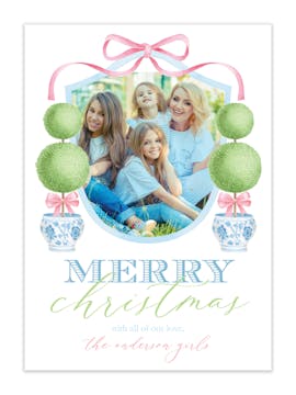 Ginger Topiaries Holiday Photo Card