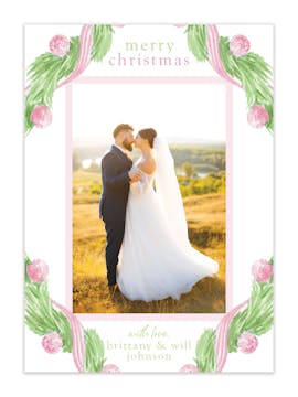 Decked in Pink Holiday Photo Card
