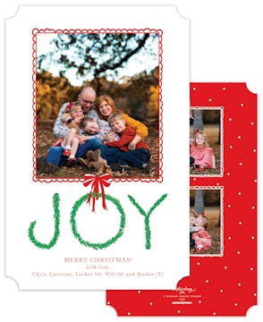 Joy Boxwood Holiday Photo Card