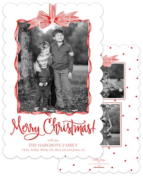 Stripe Bow Holiday Photo Card