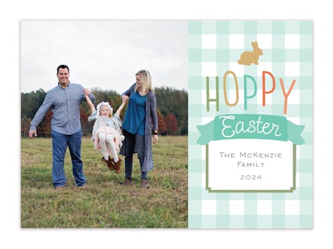 Hoppy Easter Gingham Photo Card