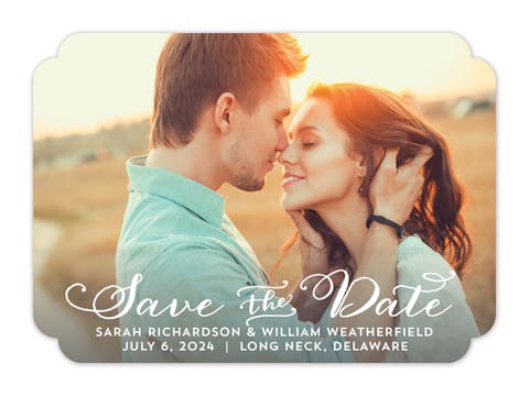Infinity Garland Photo Save The Date Card