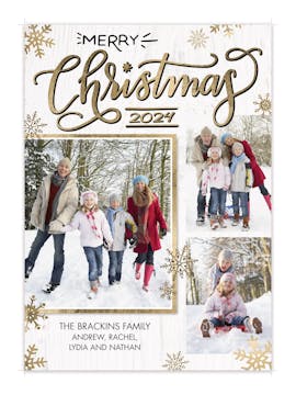 Merry Christmas Snowflake Collage  Holiday Photo Card
