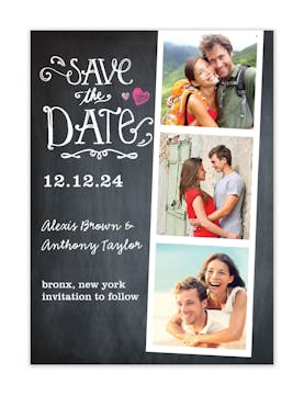 Portraits Chalkboard Photo Save The Date Magnet