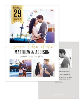 Chic Banner Photo Save The Date Card