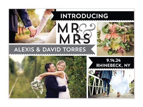 Mr & Mrs Banners Gray Photo Marriage Announcement