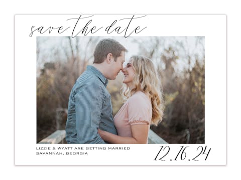 Simple Date (Horizontal) Photo Save the Date