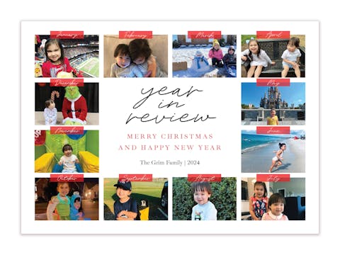 Year in Review Snapshots Holiday Photo Card