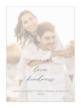 Peace, Love, Kindness Holiday Photo Card