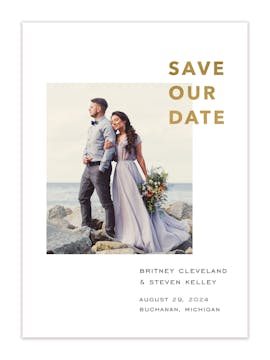 Foil Pressed Save Our Date Photo Card