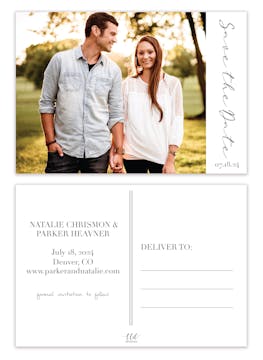 Side Photo Save the Date Postcard