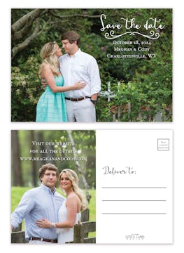 Calligraphy Love Photo Save The Date Postcard