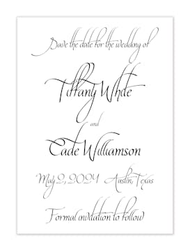 Calligraphy Save-the-Date Card 