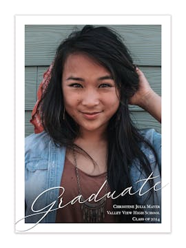 Exemplary Graduate Photo Card Announcement