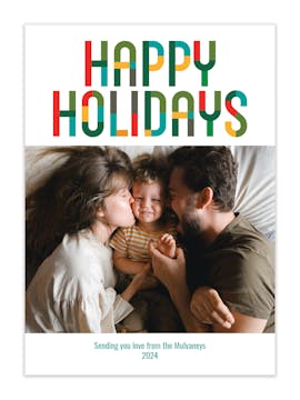 Variegated Happy Holidays Holiday Photo Card