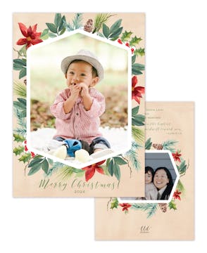 Fashioned Foliage Holiday Photo Card