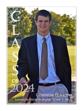 All In White Flat Photo Graduation Announcement