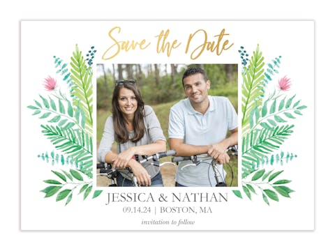 Gorgeous Greenery Photo Save the Date