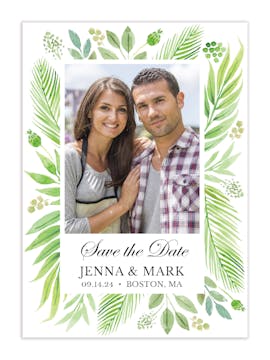 Regal Greenery Photo Save the Date