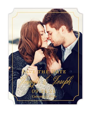 Simply Shining Foil Pressed Save The Date Card