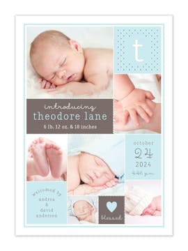 Darling Layers Photo Birth Announcement