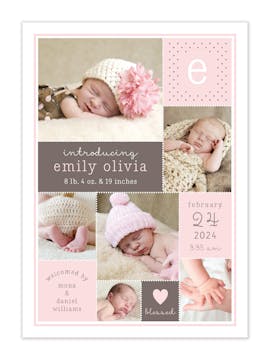 Darling Layers Photo Birth Announcement