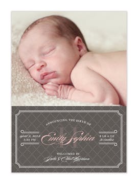 Sophisticated Storybook Photo Birth Announcement