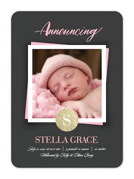 Simple Snapshot Photo Birth Announcement
