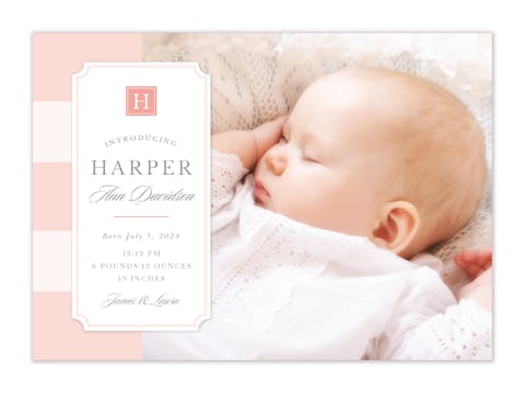 Simply Sweet Photo Birth Announcement